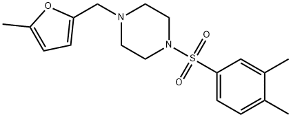 1-(3,4-dimethylphenyl)sulfonyl-4-[(5-methylfuran-2-yl)methyl]piperazine 结构式