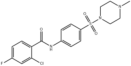 2-chloro-4-fluoro-N-[4-(4-methylpiperazin-1-yl)sulfonylphenyl]benzamide Struktur