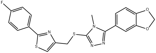 4-[[5-(1,3-benzodioxol-5-yl)-4-methyl-1,2,4-triazol-3-yl]sulfanylmethyl]-2-(4-fluorophenyl)-1,3-thiazole Structure