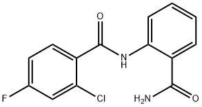 N-(2-carbamoylphenyl)-2-chloro-4-fluorobenzamide Structure