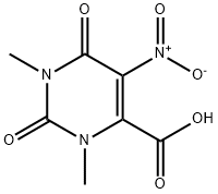 1,3-dimethyl-5-nitro-2,6-dioxopyrimidine-4-carboxylic acid 化学構造式