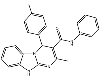 4-(4-iodophenyl)-2-methyl-N-phenyl-1,4-dihydropyrimido[1,2-a]benzimidazole-3-carboxamide 化学構造式
