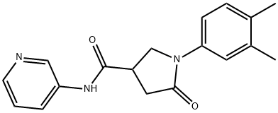 1-(3,4-dimethylphenyl)-5-oxo-N-pyridin-3-ylpyrrolidine-3-carboxamide 化学構造式