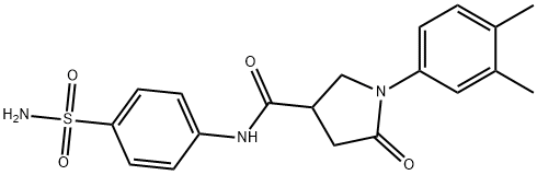 1-(3,4-dimethylphenyl)-5-oxo-N-(4-sulfamoylphenyl)pyrrolidine-3-carboxamide 化学構造式