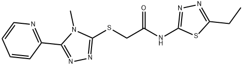 N-(5-ethyl-1,3,4-thiadiazol-2-yl)-2-[(4-methyl-5-pyridin-2-yl-1,2,4-triazol-3-yl)sulfanyl]acetamide Structure