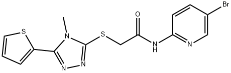 N-(5-bromopyridin-2-yl)-2-[(4-methyl-5-thiophen-2-yl-1,2,4-triazol-3-yl)sulfanyl]acetamide Structure