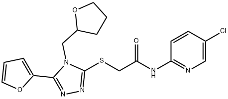 N-(5-chloropyridin-2-yl)-2-[[5-(furan-2-yl)-4-(oxolan-2-ylmethyl)-1,2,4-triazol-3-yl]sulfanyl]acetamide Structure