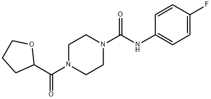 N-(4-fluorophenyl)-4-(oxolane-2-carbonyl)piperazine-1-carboxamide Structure