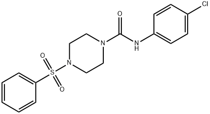 4-(benzenesulfonyl)-N-(4-chlorophenyl)piperazine-1-carboxamide Struktur