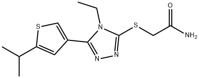 2-[[4-ethyl-5-(5-propan-2-ylthiophen-3-yl)-1,2,4-triazol-3-yl]sulfanyl]acetamide Structure