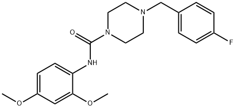 N-(2,4-dimethoxyphenyl)-4-[(4-fluorophenyl)methyl]piperazine-1-carboxamide Struktur