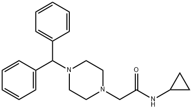 2-(4-benzhydrylpiperazin-1-yl)-N-cyclopropylacetamide Struktur