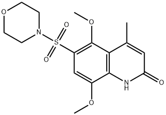 5,8-dimethoxy-4-methyl-6-morpholin-4-ylsulfonyl-1H-quinolin-2-one 结构式