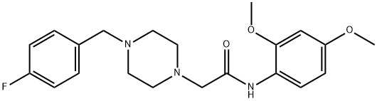 N-(2,4-dimethoxyphenyl)-2-[4-[(4-fluorophenyl)methyl]piperazin-1-yl]acetamide 化学構造式