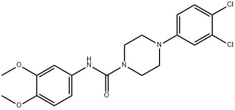 4-(3,4-dichlorophenyl)-N-(3,4-dimethoxyphenyl)piperazine-1-carboxamide 化学構造式