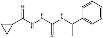 1-(cyclopropanecarbonylamino)-3-(1-phenylethyl)thiourea Struktur