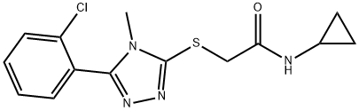 2-[[5-(2-chlorophenyl)-4-methyl-1,2,4-triazol-3-yl]sulfanyl]-N-cyclopropylacetamide Structure