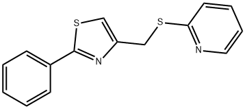 2-phenyl-4-(pyridin-2-ylsulfanylmethyl)-1,3-thiazole 结构式