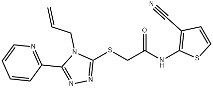 N-(3-cyanothiophen-2-yl)-2-[(4-prop-2-enyl-5-pyridin-2-yl-1,2,4-triazol-3-yl)sulfanyl]acetamide Structure