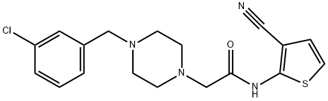 2-[4-[(3-chlorophenyl)methyl]piperazin-1-yl]-N-(3-cyanothiophen-2-yl)acetamide Structure