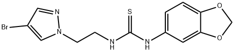 1-(1,3-benzodioxol-5-yl)-3-[2-(4-bromopyrazol-1-yl)ethyl]thiourea Structure