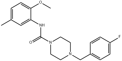 4-[(4-fluorophenyl)methyl]-N-(2-methoxy-5-methylphenyl)piperazine-1-carboxamide Structure