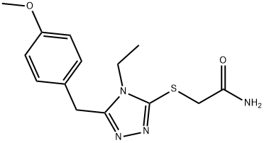 2-[[4-ethyl-5-[(4-methoxyphenyl)methyl]-1,2,4-triazol-3-yl]sulfanyl]acetamide Structure