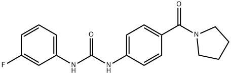 1-(3-fluorophenyl)-3-[4-(pyrrolidine-1-carbonyl)phenyl]urea 化学構造式