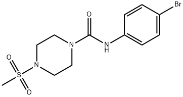 N-(4-bromophenyl)-4-methylsulfonylpiperazine-1-carboxamide 化学構造式