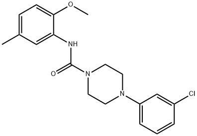 4-(3-chlorophenyl)-N-(2-methoxy-5-methylphenyl)piperazine-1-carboxamide Struktur