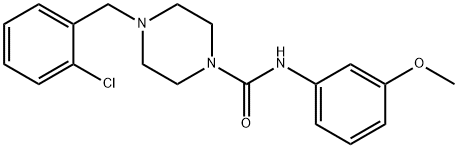 4-[(2-chlorophenyl)methyl]-N-(3-methoxyphenyl)piperazine-1-carboxamide Struktur