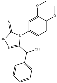 4-(3,4-dimethoxyphenyl)-3-[hydroxy(phenyl)methyl]-1H-1,2,4-triazole-5-thione 化学構造式