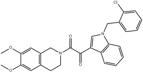 1-[1-[(2-chlorophenyl)methyl]indol-3-yl]-2-(6,7-dimethoxy-3,4-dihydro-1H-isoquinolin-2-yl)ethane-1,2-dione Structure