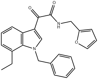 2-(1-benzyl-7-ethylindol-3-yl)-N-(furan-2-ylmethyl)-2-oxoacetamide Struktur