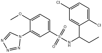 N-[1-(2,5-dichlorophenyl)propyl]-4-methoxy-3-(tetrazol-1-yl)benzenesulfonamide,893774-67-9,结构式