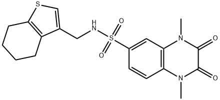 1,4-dimethyl-2,3-dioxo-N-(4,5,6,7-tetrahydro-1-benzothiophen-3-ylmethyl)quinoxaline-6-sulfonamide Structure