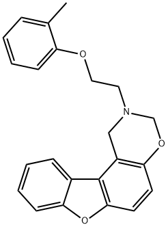 2-[2-(2-methylphenoxy)ethyl]-1,3-dihydro-[1]benzofuro[3,2-f][1,3]benzoxazine Struktur