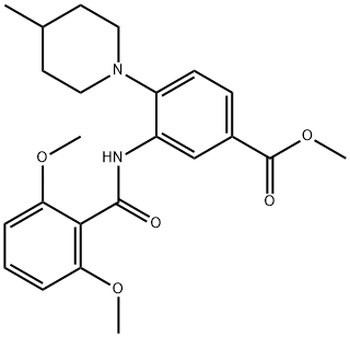 methyl 3-[(2,6-dimethoxybenzoyl)amino]-4-(4-methylpiperidin-1-yl)benzoate Structure