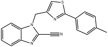 1-[[2-(4-methylphenyl)-1,3-thiazol-4-yl]methyl]benzimidazole-2-carbonitrile Structure