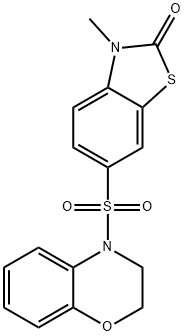 6-(2,3-dihydro-1,4-benzoxazin-4-ylsulfonyl)-3-methyl-1,3-benzothiazol-2-one Struktur