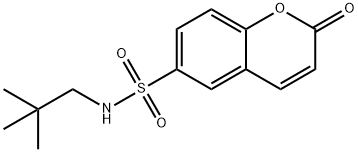 N-(2,2-dimethylpropyl)-2-oxochromene-6-sulfonamide 化学構造式