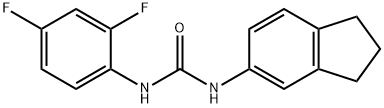 1-(2,4-difluorophenyl)-3-(2,3-dihydro-1H-inden-5-yl)urea Struktur