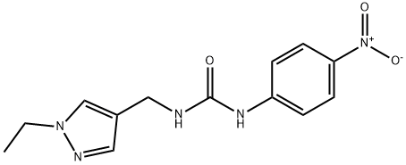 1-[(1-ethylpyrazol-4-yl)methyl]-3-(4-nitrophenyl)urea Structure