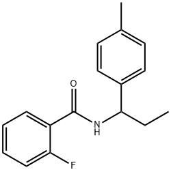 2-fluoro-N-[1-(4-methylphenyl)propyl]benzamide,894627-98-6,结构式