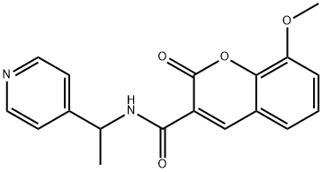 8-methoxy-2-oxo-N-(1-pyridin-4-ylethyl)chromene-3-carboxamide,894657-06-8,结构式