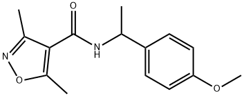 N-[1-(4-methoxyphenyl)ethyl]-3,5-dimethyl-1,2-oxazole-4-carboxamide,894658-90-3,结构式