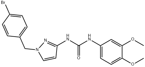 1-[1-[(4-bromophenyl)methyl]pyrazol-3-yl]-3-(3,4-dimethoxyphenyl)urea,895395-12-7,结构式