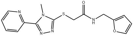 N-(furan-2-ylmethyl)-2-[(4-methyl-5-pyridin-2-yl-1,2,4-triazol-3-yl)sulfanyl]acetamide Structure