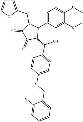 (4E)-5-(3,4-dimethoxyphenyl)-1-(furan-2-ylmethyl)-4-[hydroxy-[4-[(2-methylphenyl)methoxy]phenyl]methylidene]pyrrolidine-2,3-dione|