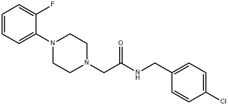 N-[(4-chlorophenyl)methyl]-2-[4-(2-fluorophenyl)piperazin-1-yl]acetamide 化学構造式
